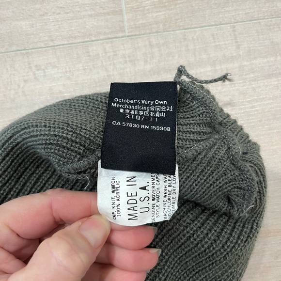 Dark Gray Knit Beanie with Floral Patch - Picture 7 of 9